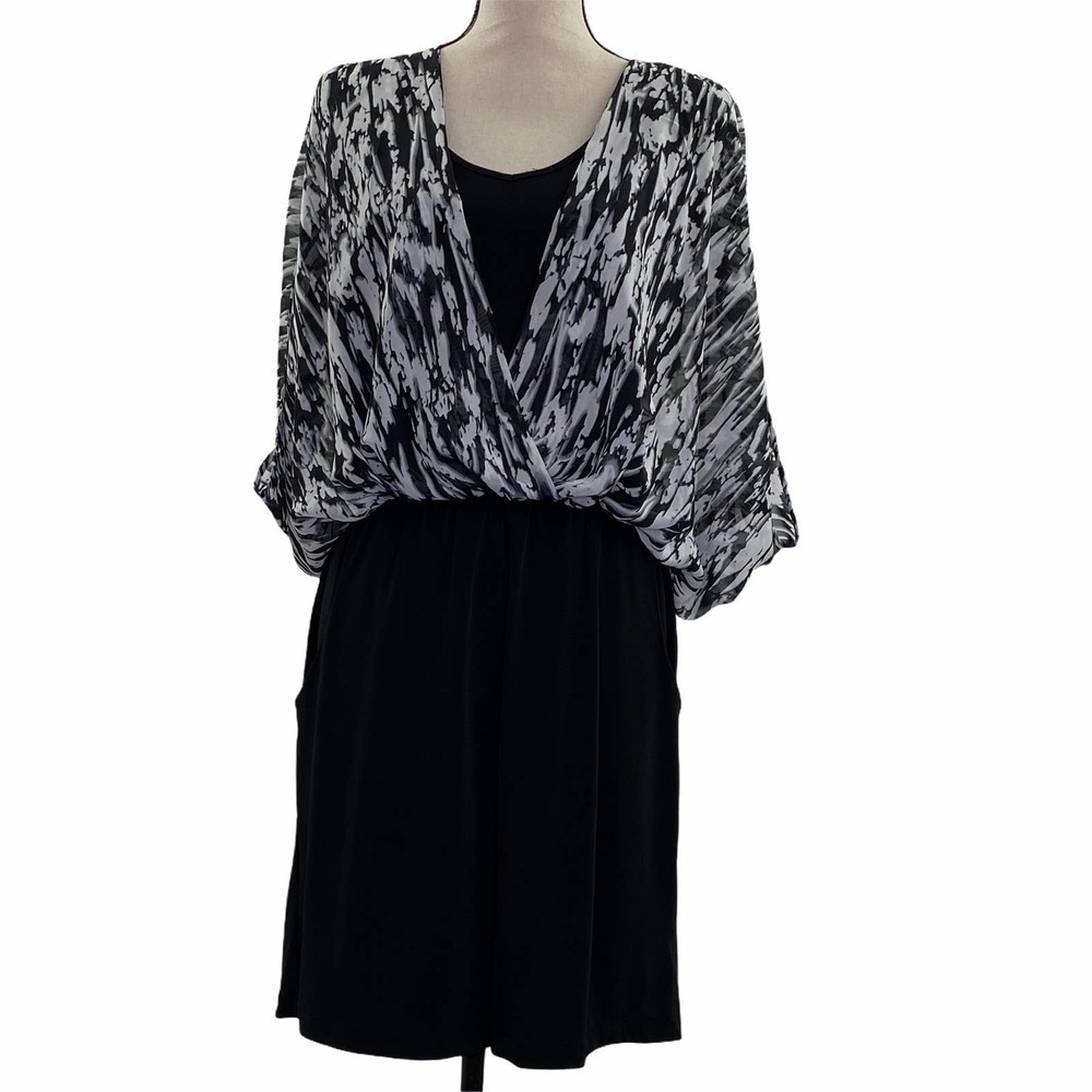 ROW A Black White Empire Long Sleeve Romper 10